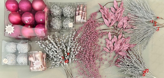 Pink Silver Christmas Tree Kit Pink Christmas Tree Tree