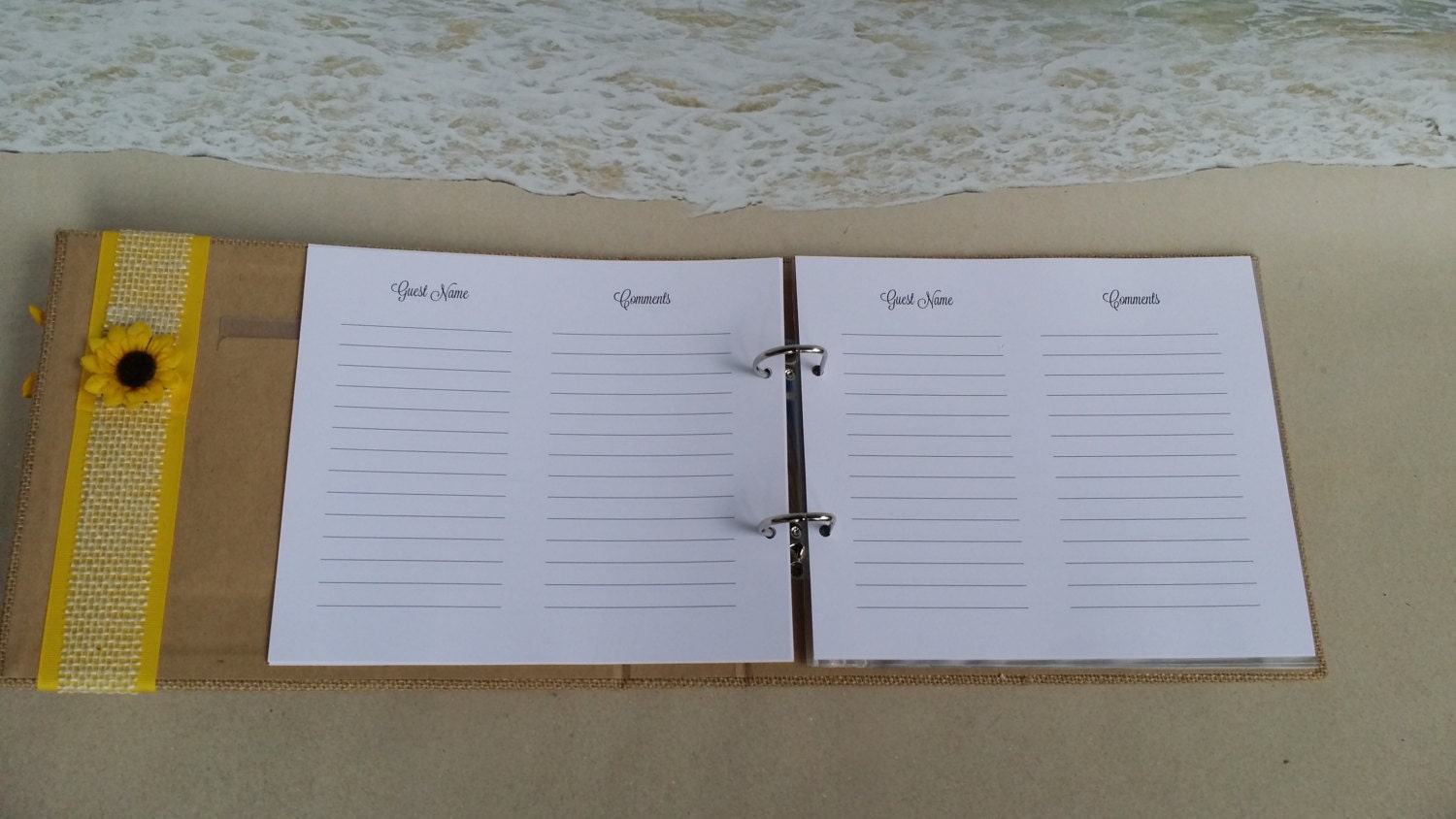 Burlap Sunflower Guest Book Set wedding Shower Birthday Etsy