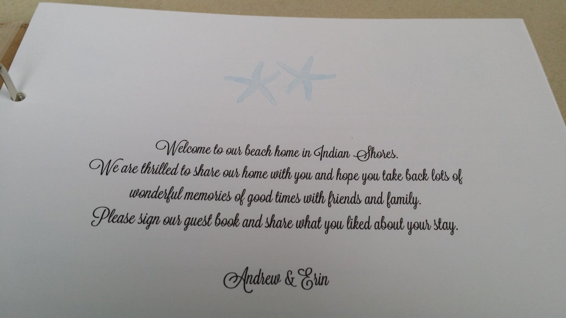 Beach House Guest Book Set Customized Monogram and Etsy