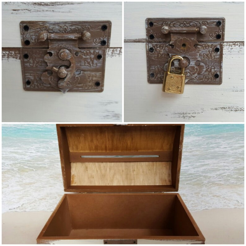 Starfish Sand Dollars Shells Money Box Cardbox Wishing Well Chest Cards Wedding Personalized in your choice of color Sandy Beach Card Box