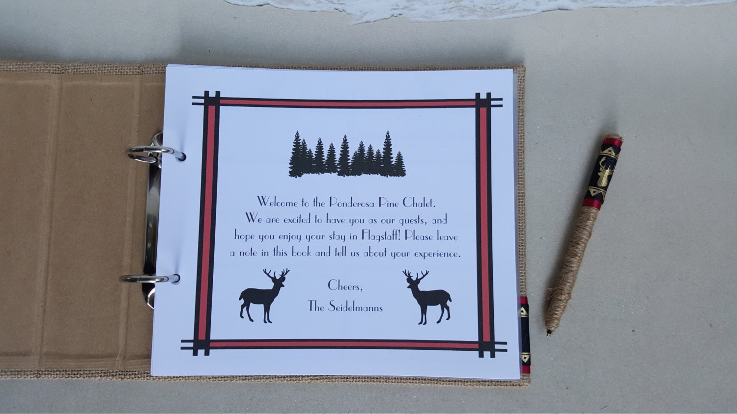 Rustic Cabin Guest Book Set Guest Home House Lodge Etsy