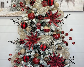 Tree Kit Red Black Buffalo Christmas, Black and Red Tree