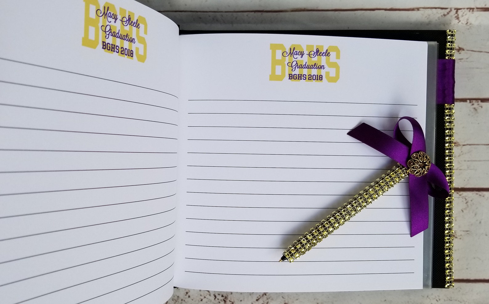 Custom Graduation Guest Book Set Your Choice of Colors Etsy