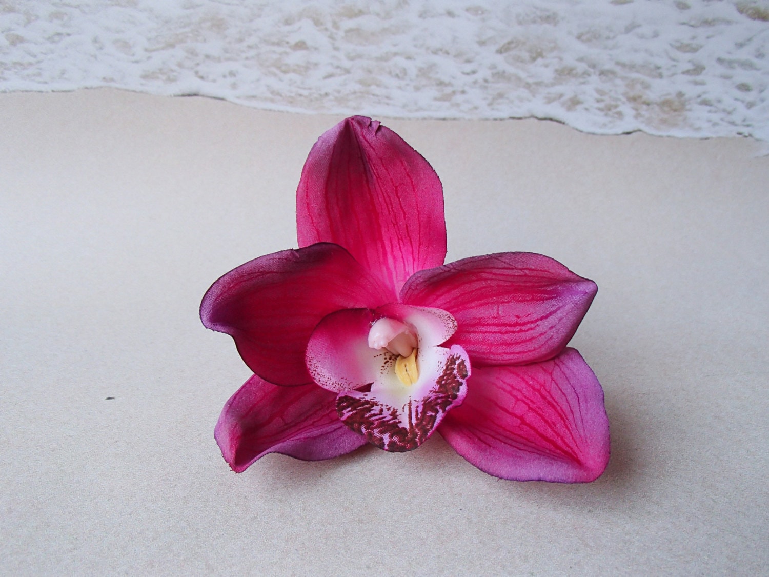 Boolavard Orchideen-Haarspange – Creme, 9 Cm Blütendurchmesser, Für Hochzeit & Partys