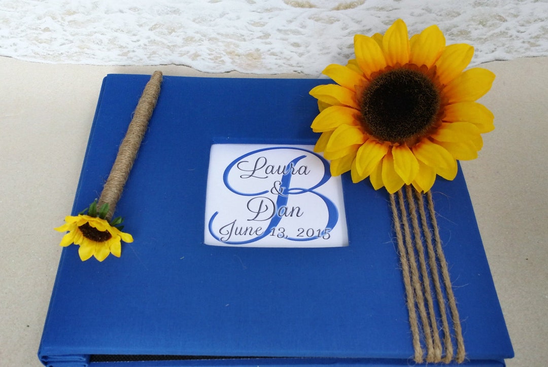 Sunflower Guest Book Set Your Choice of Color shown in Etsy