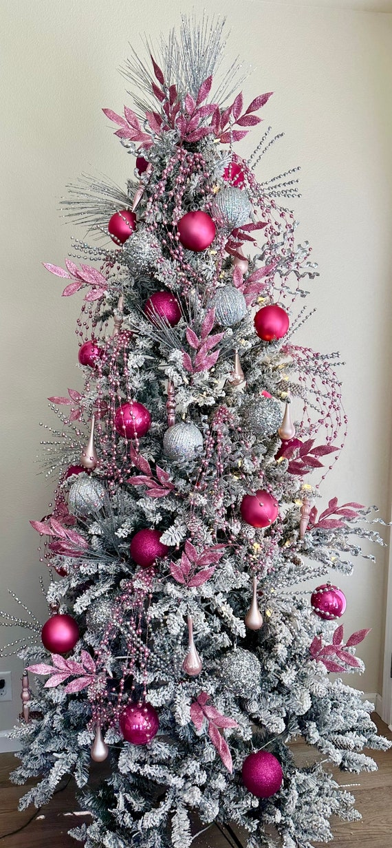 Pink & Silver Christmas Tree Kit, Pink Christmas Tree, Tree