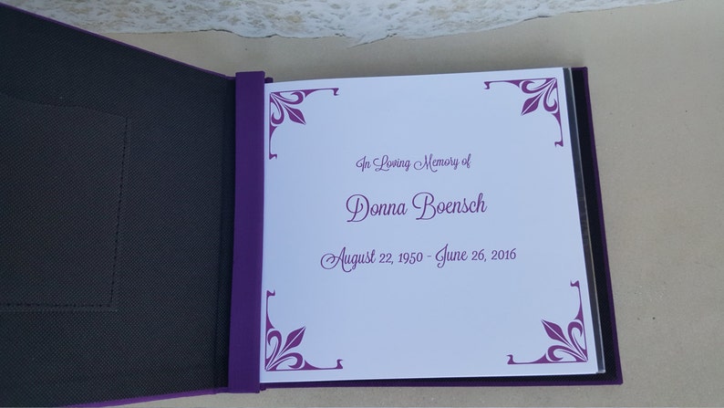 Celebration of Life Guest Book choice of Color Personalized | Etsy
