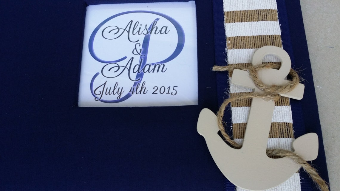 Nautical Beach Guest Book Set wedding Shower Birthday Etsy