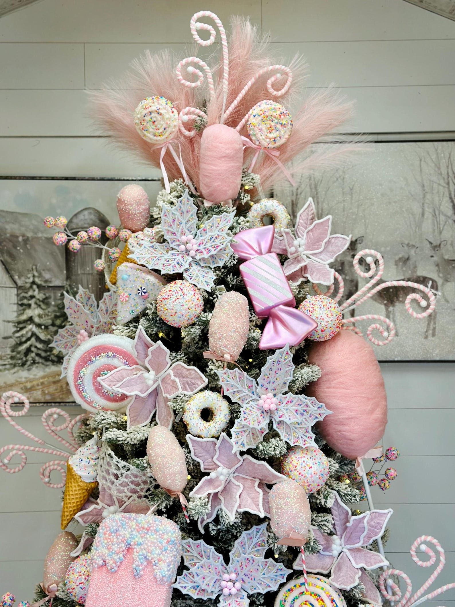 Tree Kit Pink Candy Christmas, Cotton Candy Christmas Tree, Tree