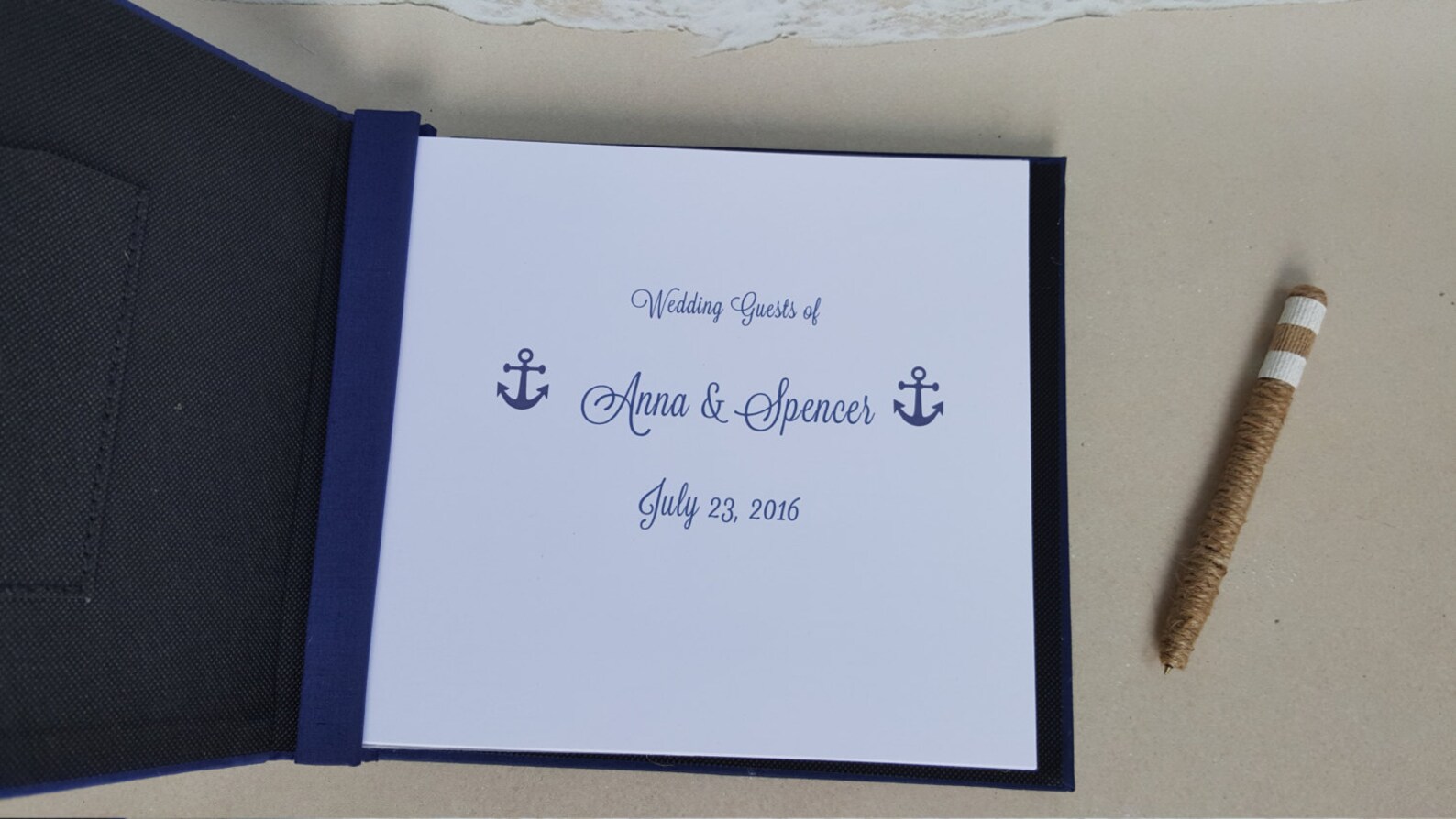 Nautical Beach Guest Book Set wedding Shower Birthday Etsy