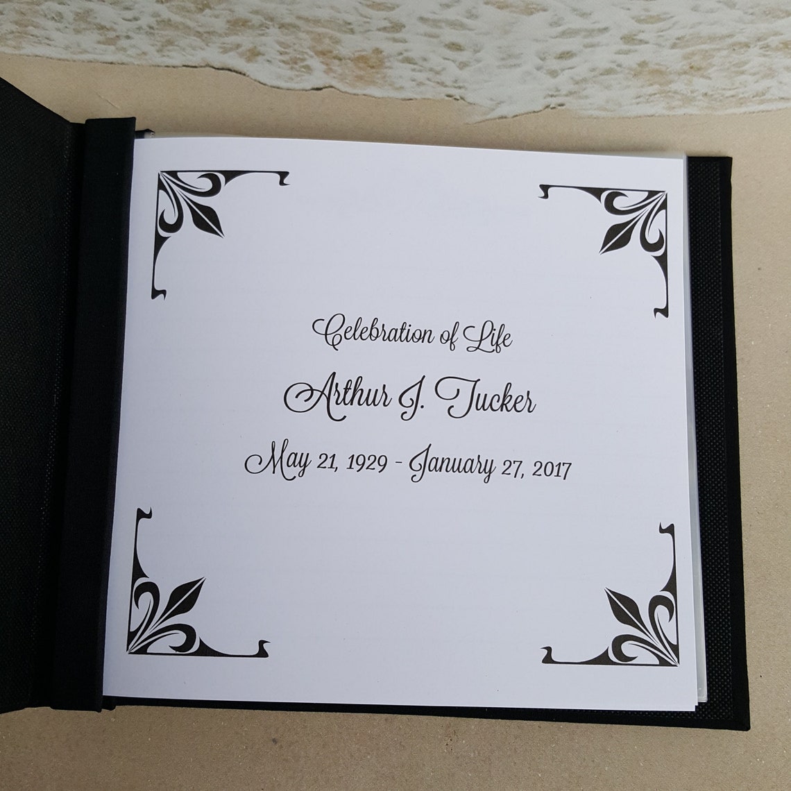Celebration of Life Guest Book personalized W/ Name & Dates | Etsy