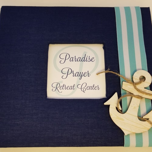 Nautical Guest Book Set -(Retreat, House, Condo, Cottage, Etc) - Beach shops Nautical Coastal Guestbook Anchor Navy Beach Rental Home Sign
