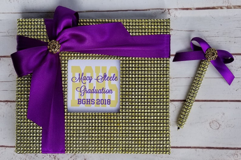 Custom Graduation Guest Book Set Your Choice of Colors Etsy