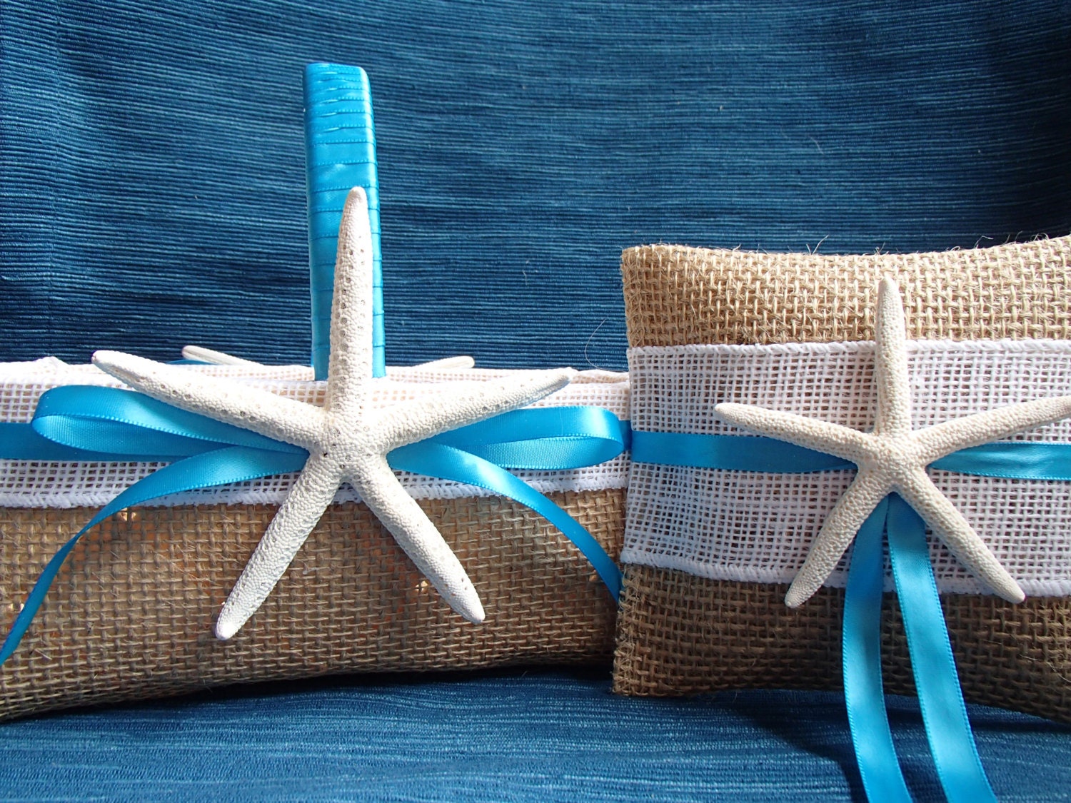 Tropical Beach Flower Girl Basket Beach Wedding Starfish Etsy