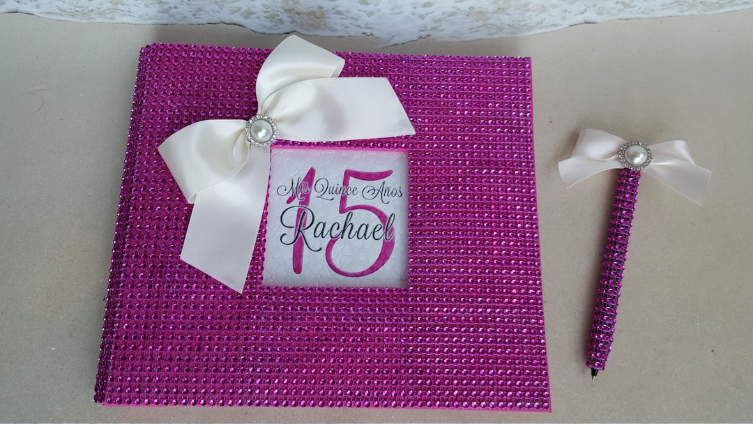 Bling & Pearl Guest Book Set Quinceanera Sweet 16 Birthday Etsy