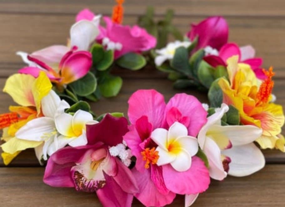 Tropical Forever Haku - couronne de fleurs tahitiennes ajustable