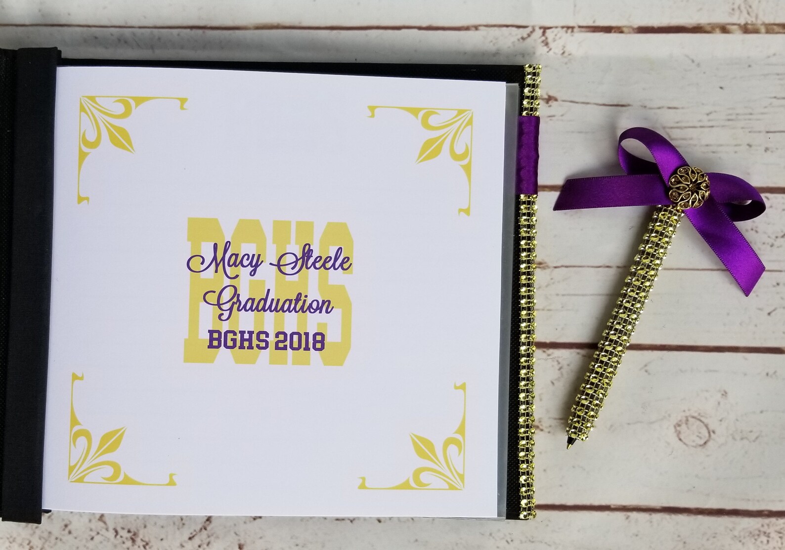 Custom Graduation Guest Book Set Your Choice of Colors Etsy