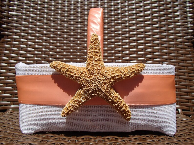 Tropical Beach Flower Girl Basket Beach Wedding Starfish Etsy