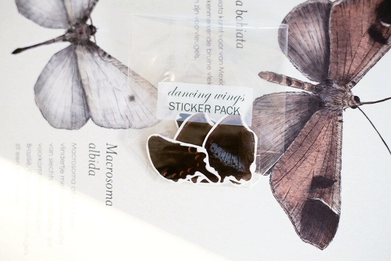 Translucent butterfly wings sticker set Dancing wings