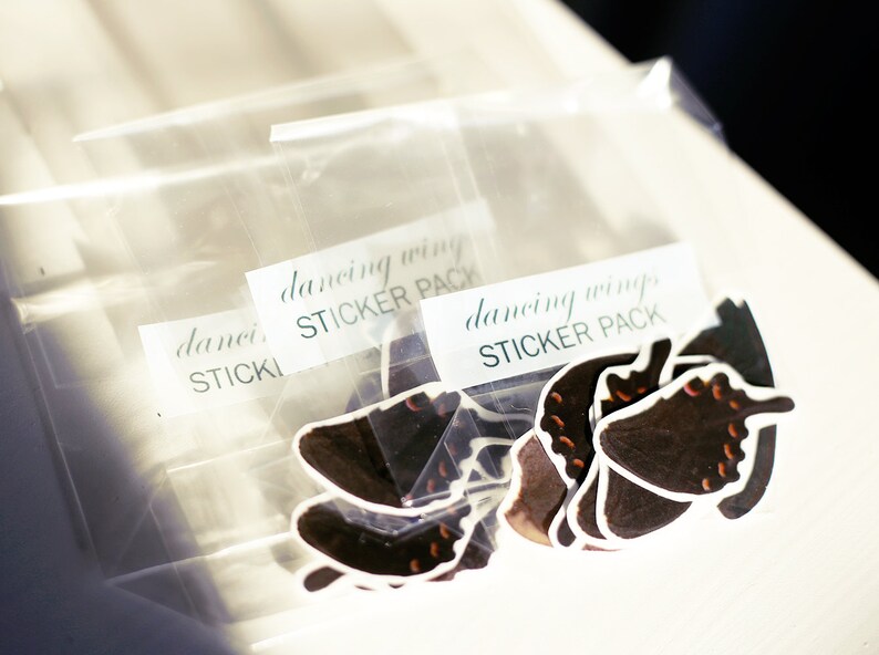 Translucent butterfly wings sticker set Dancing wings
