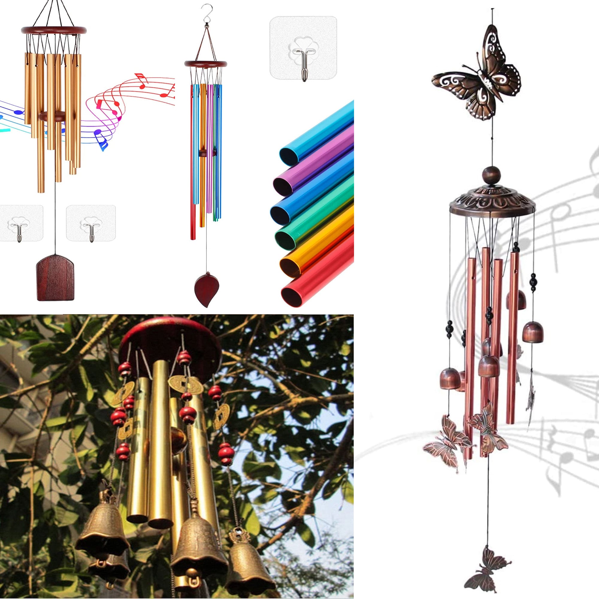 Quick delivery Everyday low prices Hatime Chinese Garden Wind Chimes Good Luck Outdoor Wind