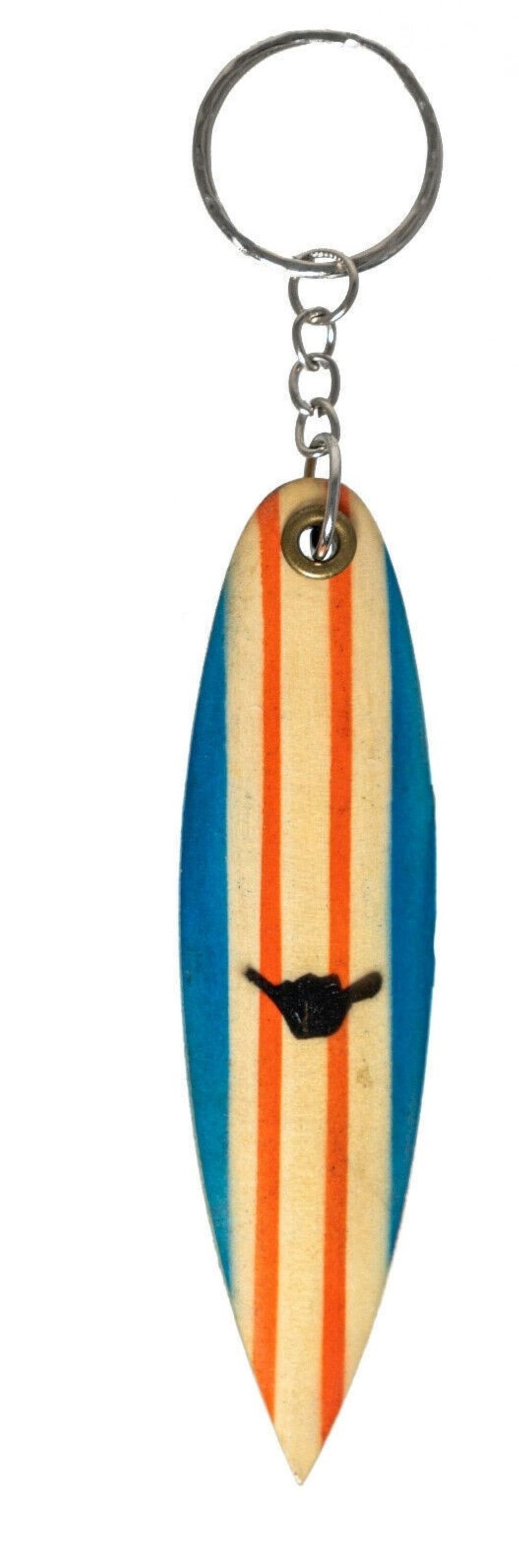 Surfer Surfboard Keychain Surfboard Made of Wood Airbrushed Hand ...