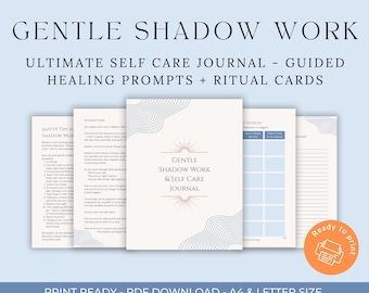 Minimalist Shadow Work Journal PDF | 30+ Guided Prompts for Healing & Self Reflection | Inner Child and Trauma Workbook | Printable Journal