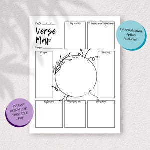 Personalized Printable Bible Verse Map: Scripture Study Tool (PDF Download