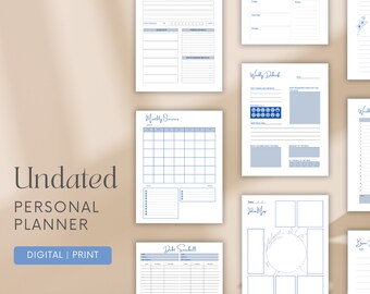 Undated Daily Weekly Planner: Budget & Goal Planning (Digital Download)