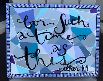 Geometric Christian Canvas Art: 3D Lettering, Purple Modern Wall Decor (18x20"