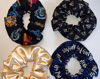 Harry Potter Scrunchies 4 Pack, Hogwarts Scrunchies, Hair Accessories, Hair Accessories, Hogwarts Houses, Harry Potter Hair Accessories