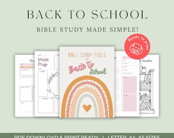 Bible Study Toolkit: 23 Printable Worksheets, Verse Mapping (PDF Download)