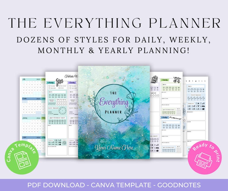 Customizable Planner Insert Bundle: Daily, Weekly, Monthly Layouts (PDF ...