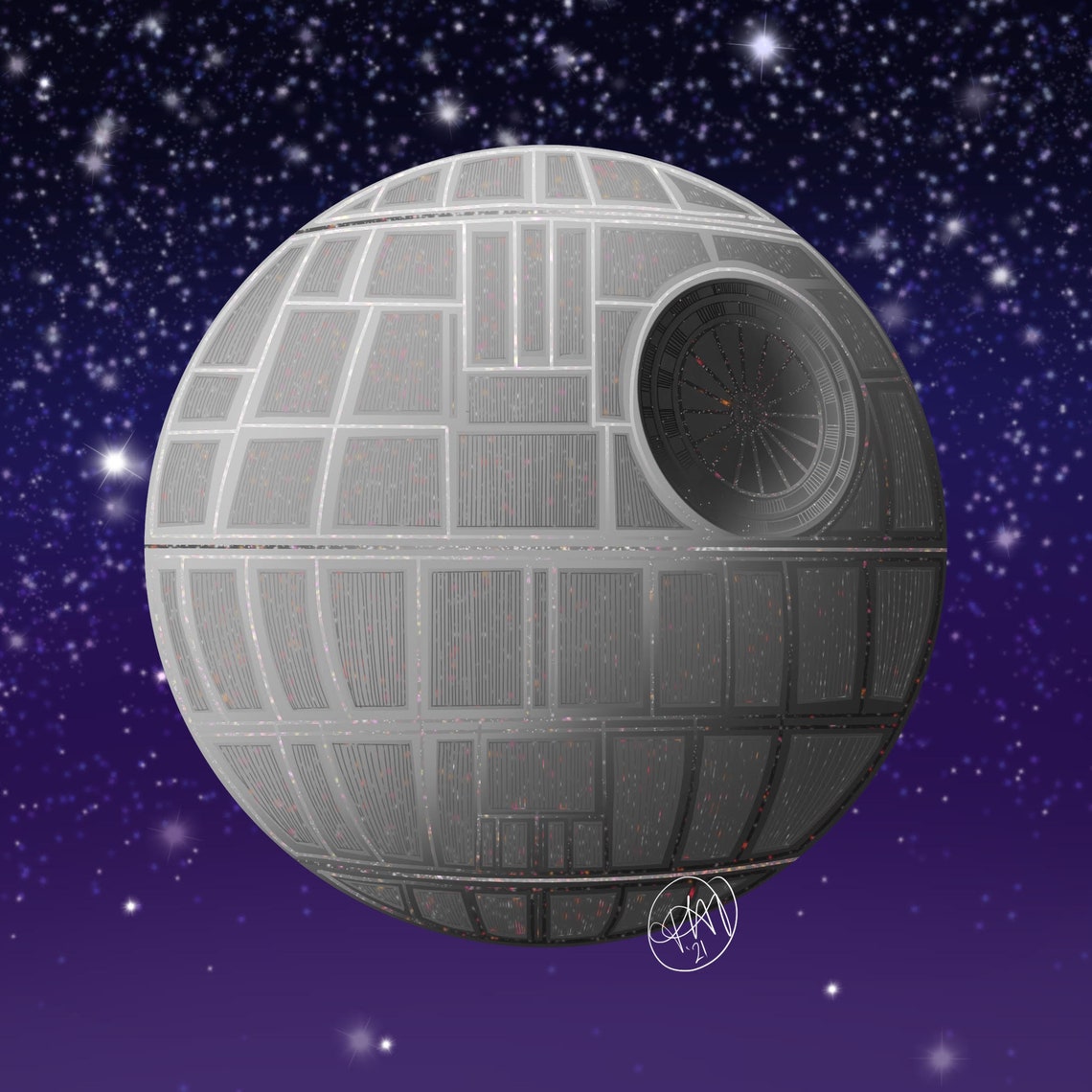 Arte de la estrella de la muerte de Star Wars Etsy
