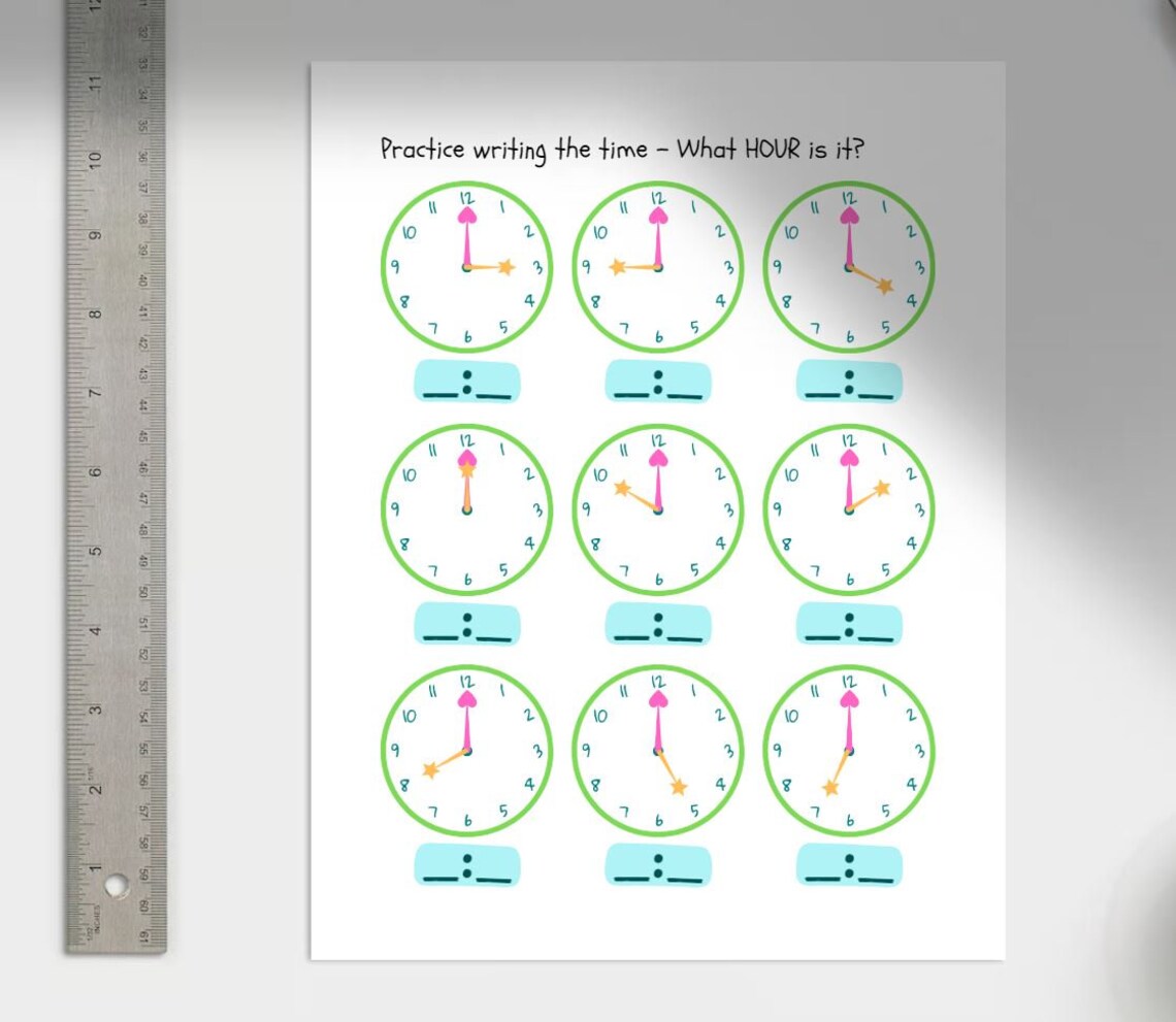 Telling Time Worksheets for Kids: Learn to Read Clocks (PDF Workbook ...
