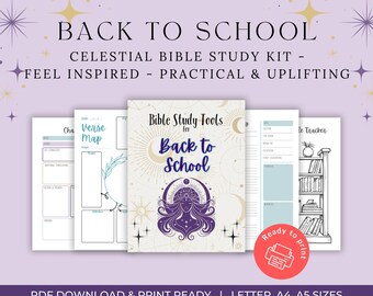 Celestial Bible Study Kit: Verse Mapping, Scripture Journal (PDF Printables)