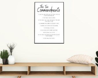 Ten Commandments,Print, Quotes Print, Poster Print, Wall Art Quotes, Typography Print, Quote, Wall Art, Printable Quotes