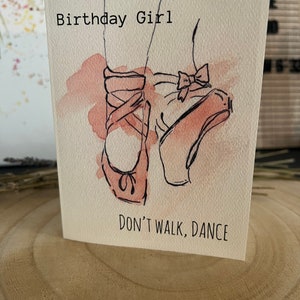 Juego de 10 tarjetas de cumpleaños de baile en acuarela