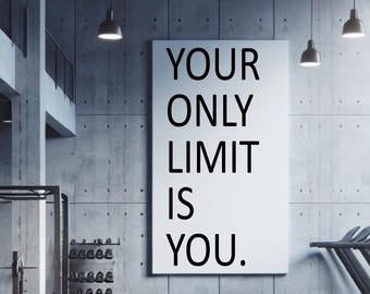 Tu único límite eres tú - Calcomanía de pared - Calcomanía de entrenamiento - Calcomanía de gimnasio - Calcomanía de fitness - Calcomanía de levantamiento - Calcomanía de entrenamiento