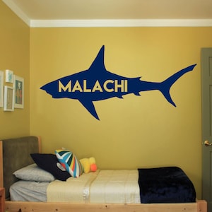 Shark Decal - Great White Shark Wall Art - Kids Room - Shark Week - Custom Shark - Shark Kids Room - Personalized - Shark Wall Decal