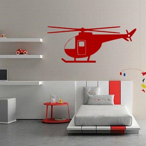 Helicopter Wall Decal - Home Decor - Helicopter Kid Room - Helicopter Decal - Kid Room Helicopter Wall Art