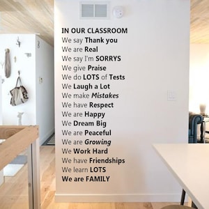 Classroom Decal - In Our Classroom Wall Decal - Teacher Decal - Back to School Decal - Classroom Decal - Classroom Decor - School Wall Decal