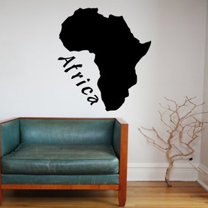 Karte von Afrika Wandtattoo - Afrika Aufkleber - Afrika Kontinent Aufkleber - Afrika Wandkunst - Große Afrika Karte - Afrikanischer Aufkleber