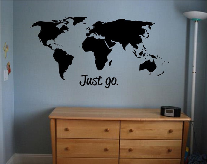 World Map with Just go. Large Map available.