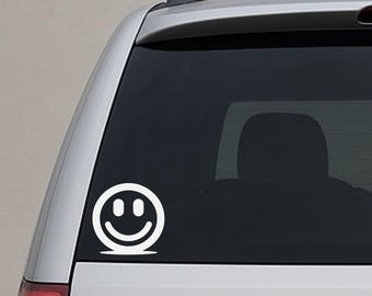 Calcomanía de cara sonriente - Calcomanía para auto - Calcomanía para botella de agua - Smiley