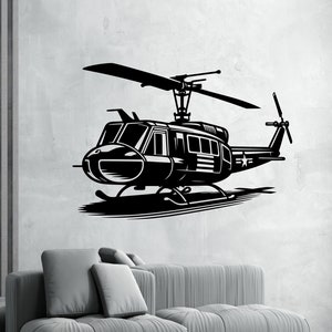 Huey Helicopter Decal - Huey Wall Decal - Huey Wall Art - Helicopter Decal - Helicopter Huey Decal - Huey Decal - Vietnam Decal