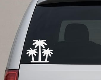 Pegatina para coche con palmeras – Adhesivo para ventana con temática playera