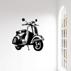 Vespa Wall Decal - Italy Decal - Vespa Scooter - Riding a Vespa - Italian - Scooter Decal - Vespa Design - Vespa Scooter Wall Art #2