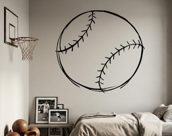 Large Baseball Decal - Unique Baseball Decal - Creative Basketball Design - Large Basketball Sticker - Large Softball Decal
