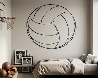 Gran calcomanía de voleibol - Calcomanía única de voleibol - Diseño creativo de voleibol - Pegatina grande de voleibol
